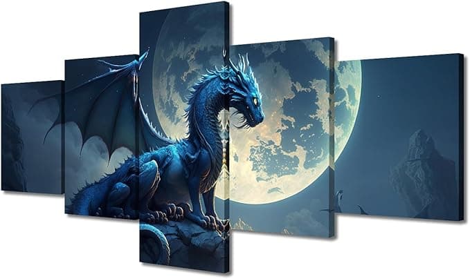 Póster de dragón impreso en lienzo con diseño de dragón HD - Miniatura 3